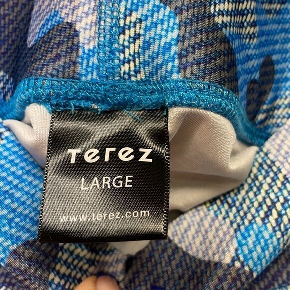 Terez Blue Camo Print Leggings, Size Medium & Large - Picture 4 of 7